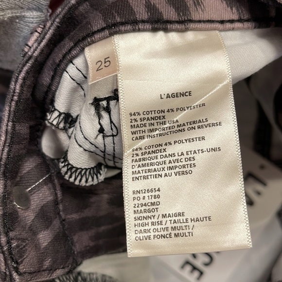 NWT L’agence Margot High Rise Skinny in Olive Ponce Multi 25 - Picture 9 of 10